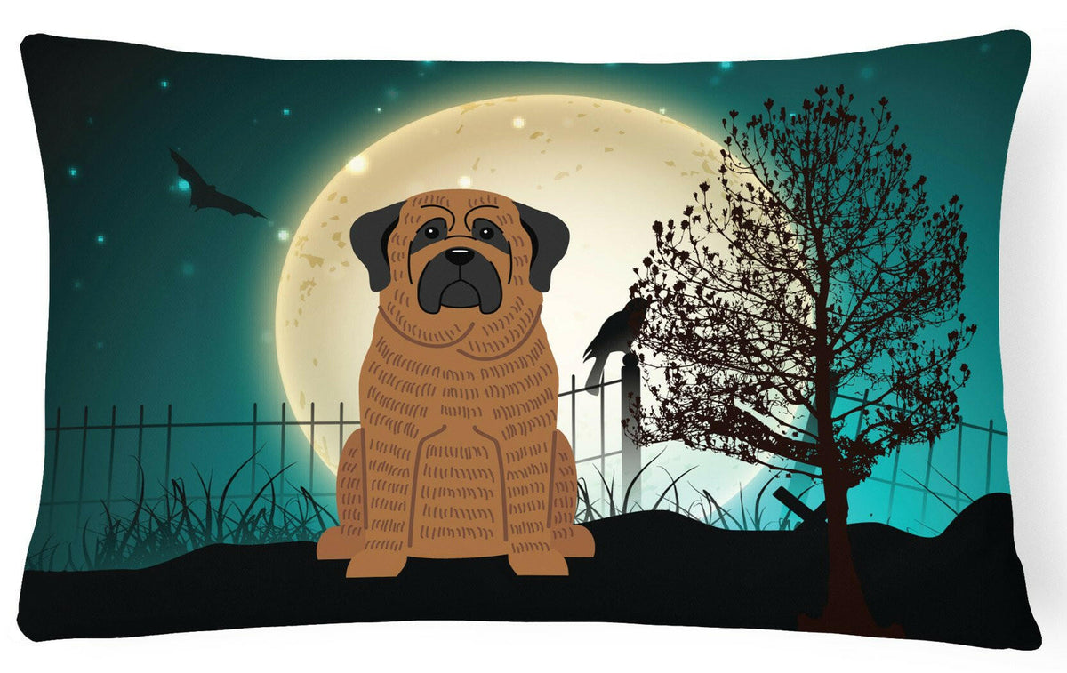 Halloween Scary Mastiff Brindle Canvas Fabric Decorative Pillow BB2205PW1216 by Caroline&#39;s Treasures