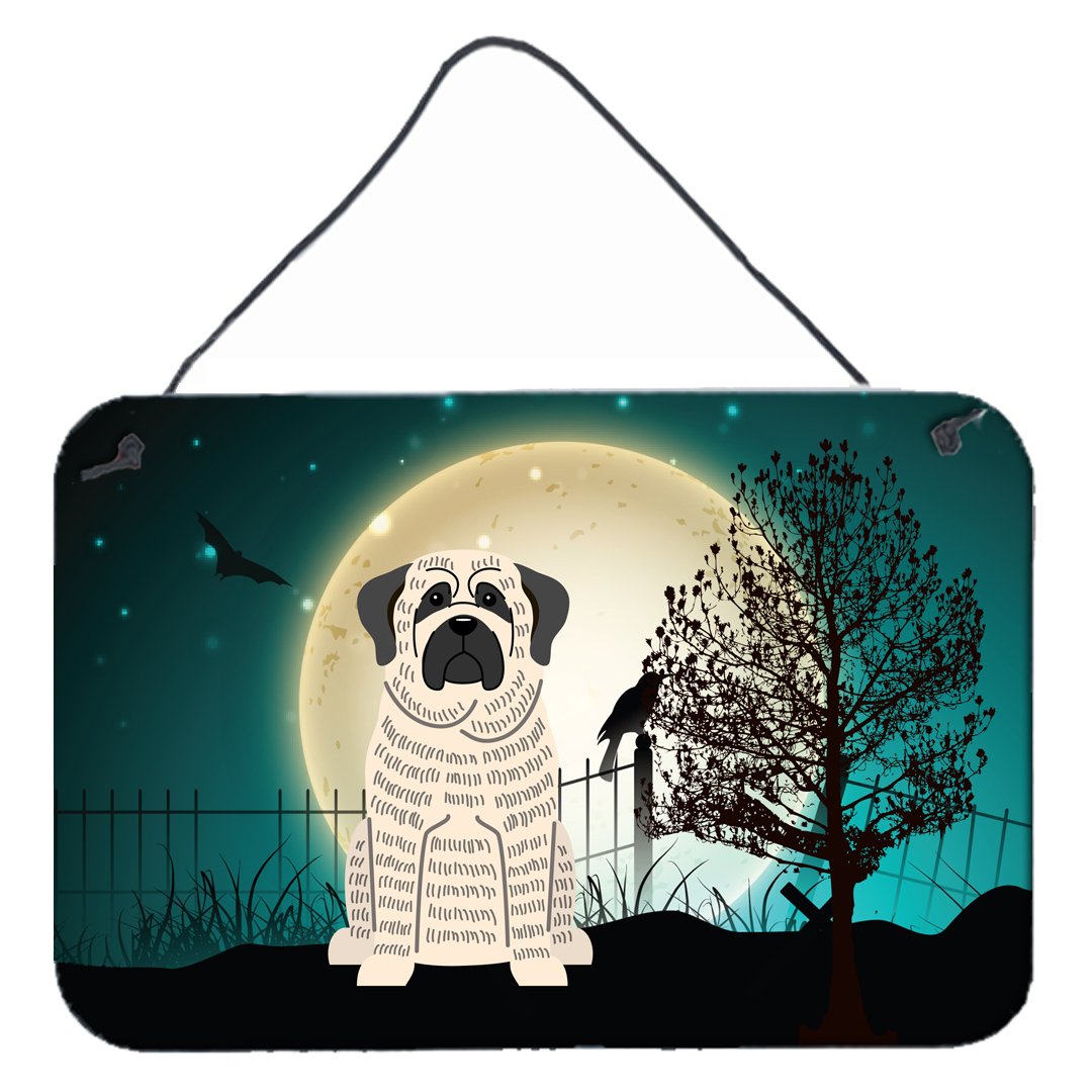 Halloween Scary Mastiff Brindle White Wall or Door Hanging Prints BB2206DS812 by Caroline&#39;s Treasures