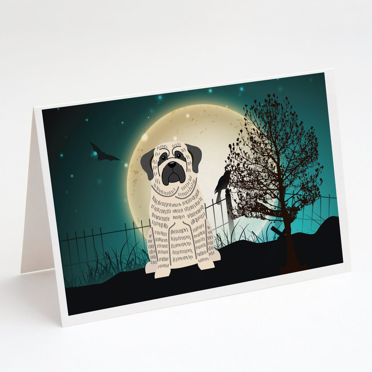 Buy this Halloween Scary Mastiff Brindle White Greeting Cards and Envelopes Pack of 8