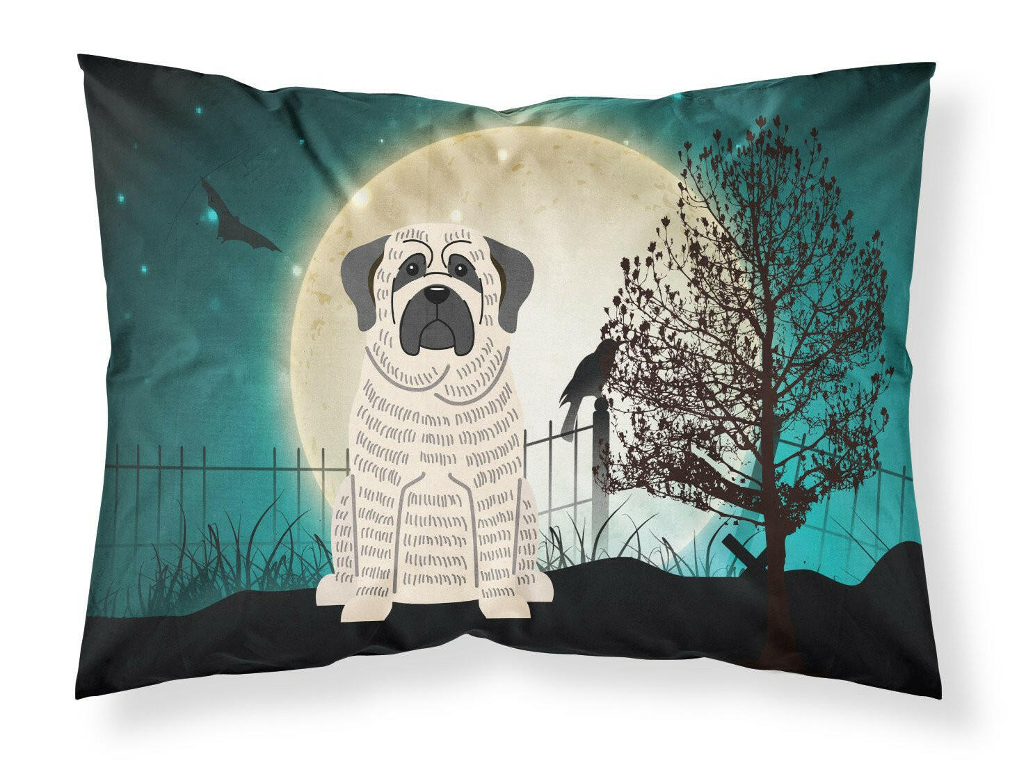 Halloween Scary Mastiff Brindle White Fabric Standard Pillowcase BB2206PILLOWCASE by Caroline's Treasures