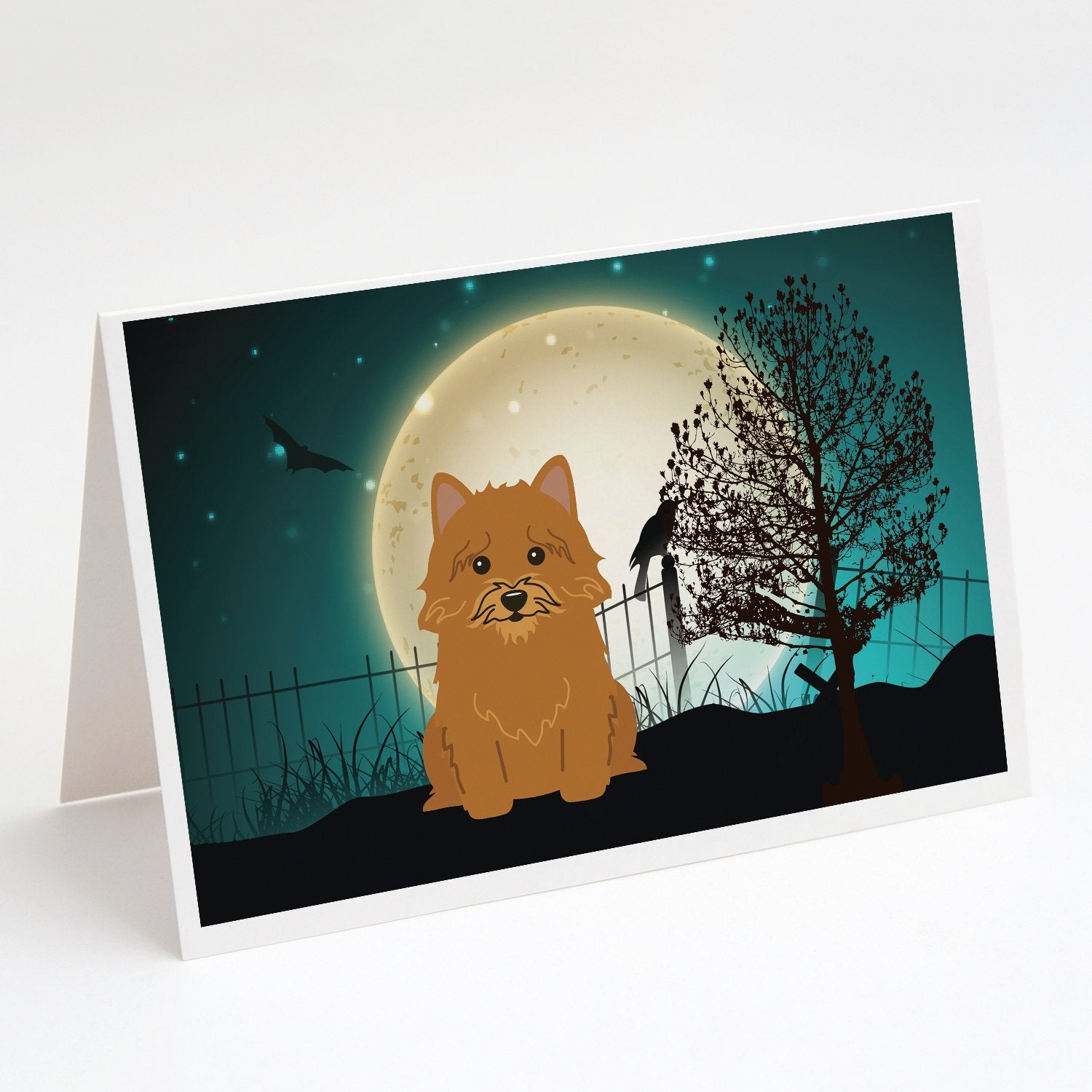 Buy this Halloween Scary Norwich Terrier Greeting Cards and Envelopes Pack of 8