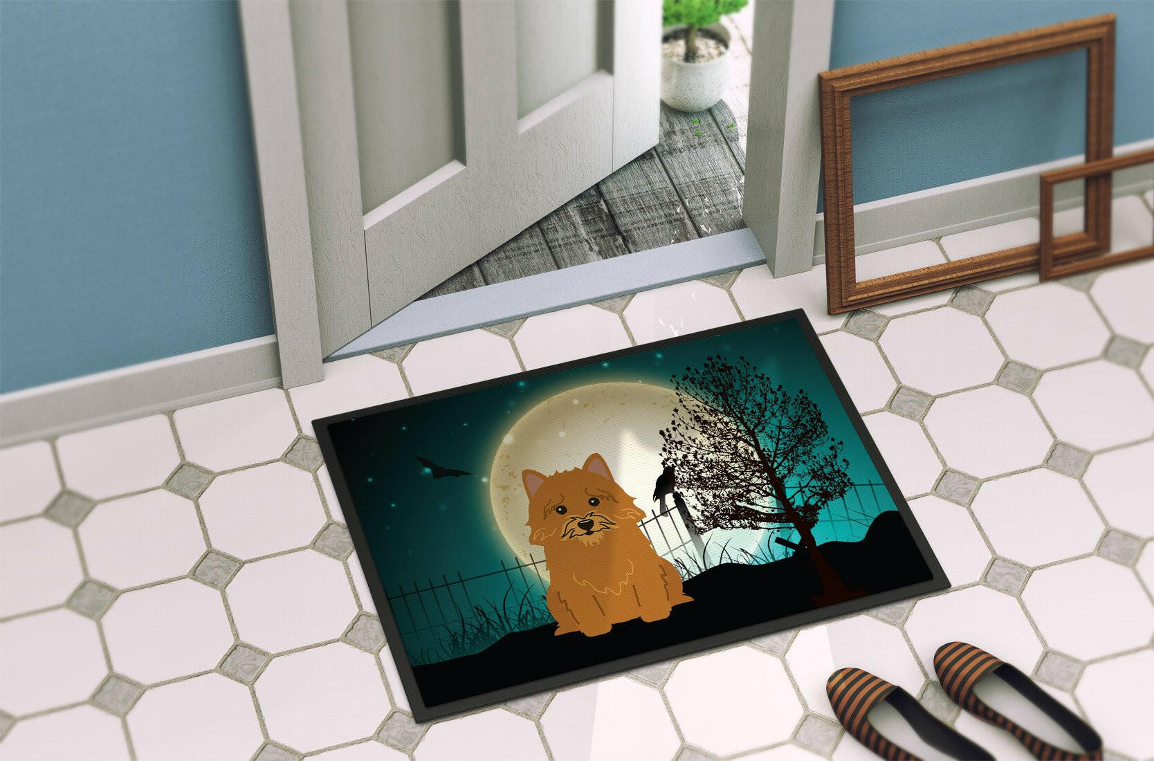 Halloween Scary Norwich Terrier Indoor or Outdoor Mat 24x36 BB2210JMAT - the-store.com