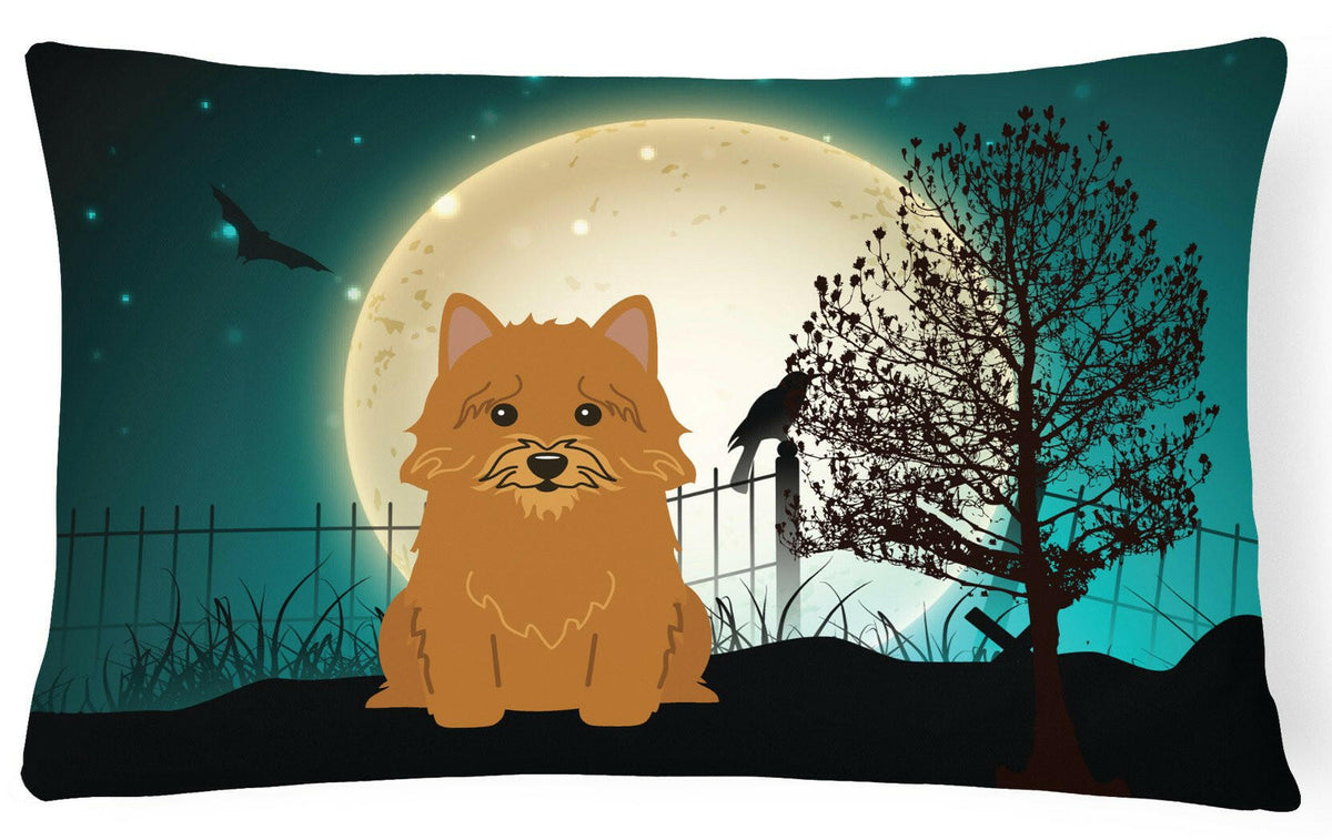 Halloween Scary Norwich Terrier Canvas Fabric Decorative Pillow BB2210PW1216 by Caroline&#39;s Treasures
