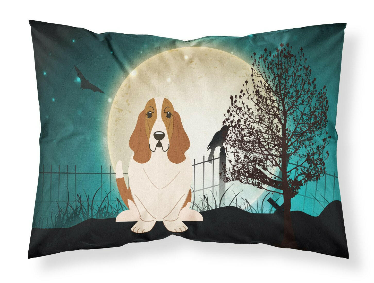 Halloween Scary Basset Hound Fabric Standard Pillowcase BB2211PILLOWCASE by Caroline's Treasures