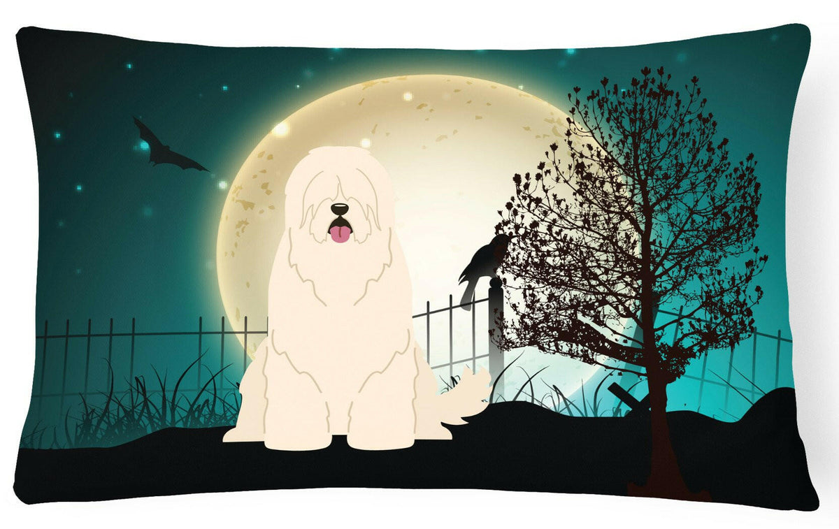 Halloween Scary South Russian Sheepdog Canvas Fabric Decorative Pillow BB2214PW1216 by Caroline&#39;s Treasures