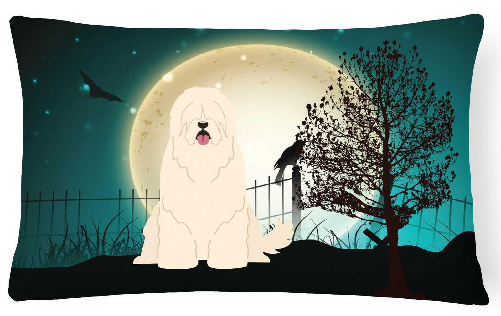Halloween Scary South Russian Sheepdog Canvas Fabric Decorative Pillow BB2214PW1216 by Caroline's Treasures