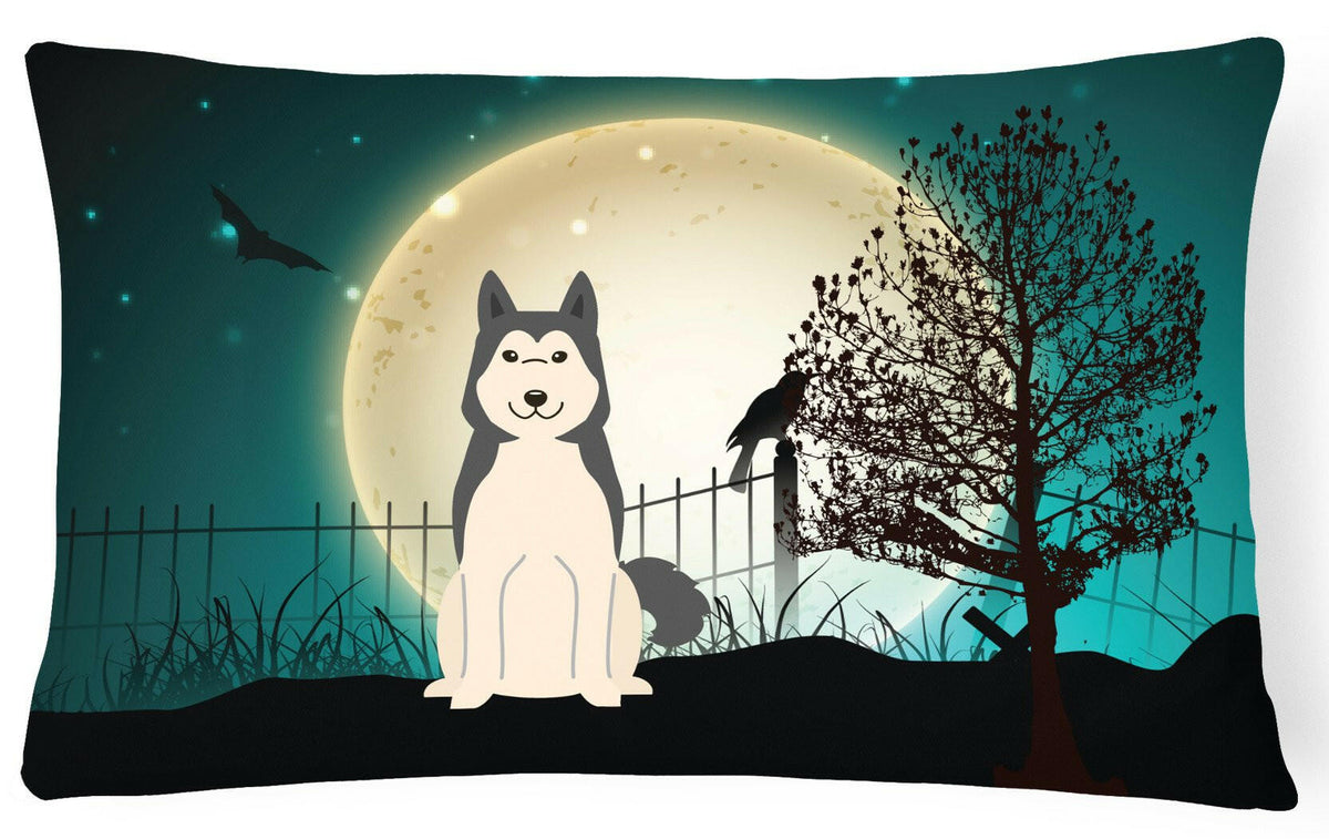 Halloween Scary West Siberian Laika Spitz Canvas Fabric Decorative Pillow BB2215PW1216 by Caroline&#39;s Treasures