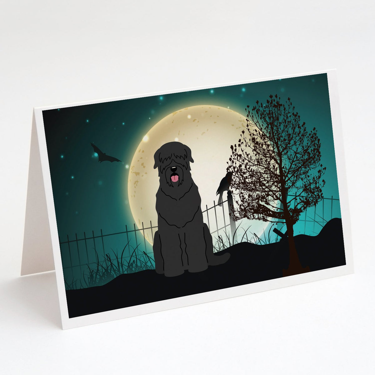 Buy this Halloween Scary Black Russian Terrier Greeting Cards and Envelopes Pack of 8