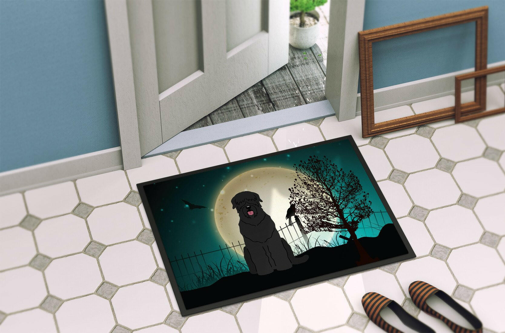 Halloween Scary Black Russian Terrier Indoor or Outdoor Mat 24x36 BB2216JMAT - the-store.com