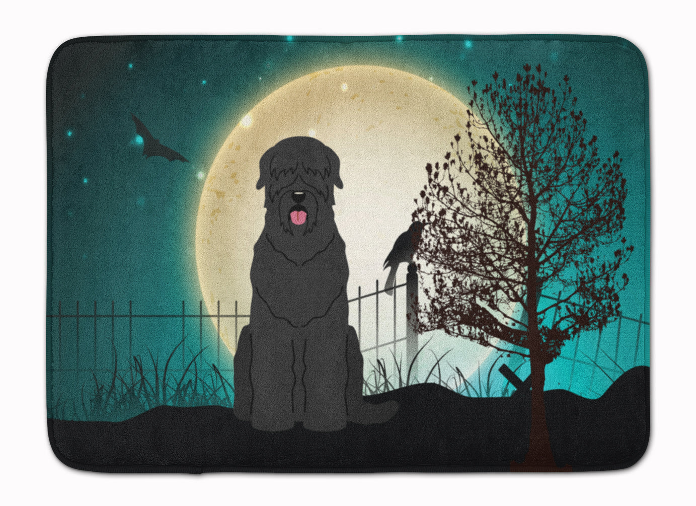 Halloween Scary Black Russian Terrier Machine Washable Memory Foam Mat BB2216RUG - the-store.com