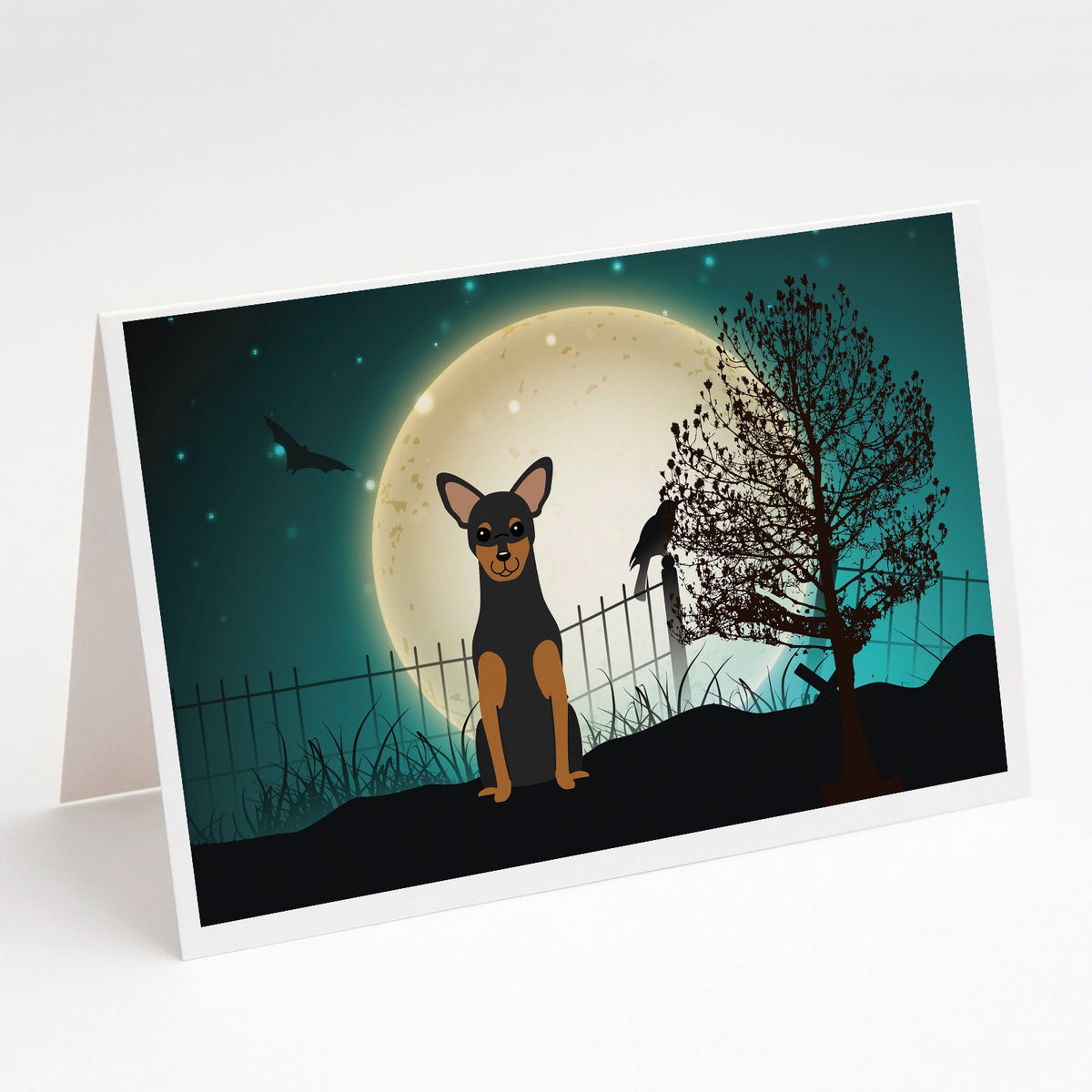 Buy this Halloween Scary Manchester Terrier Greeting Cards and Envelopes Pack of 8