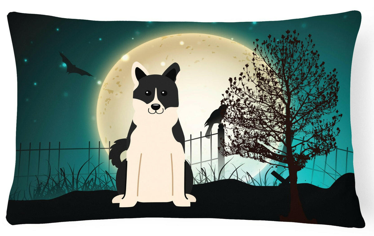 Halloween Scary Russo-European Laika Spitz Canvas Fabric Decorative Pillow BB2219PW1216 by Caroline&#39;s Treasures
