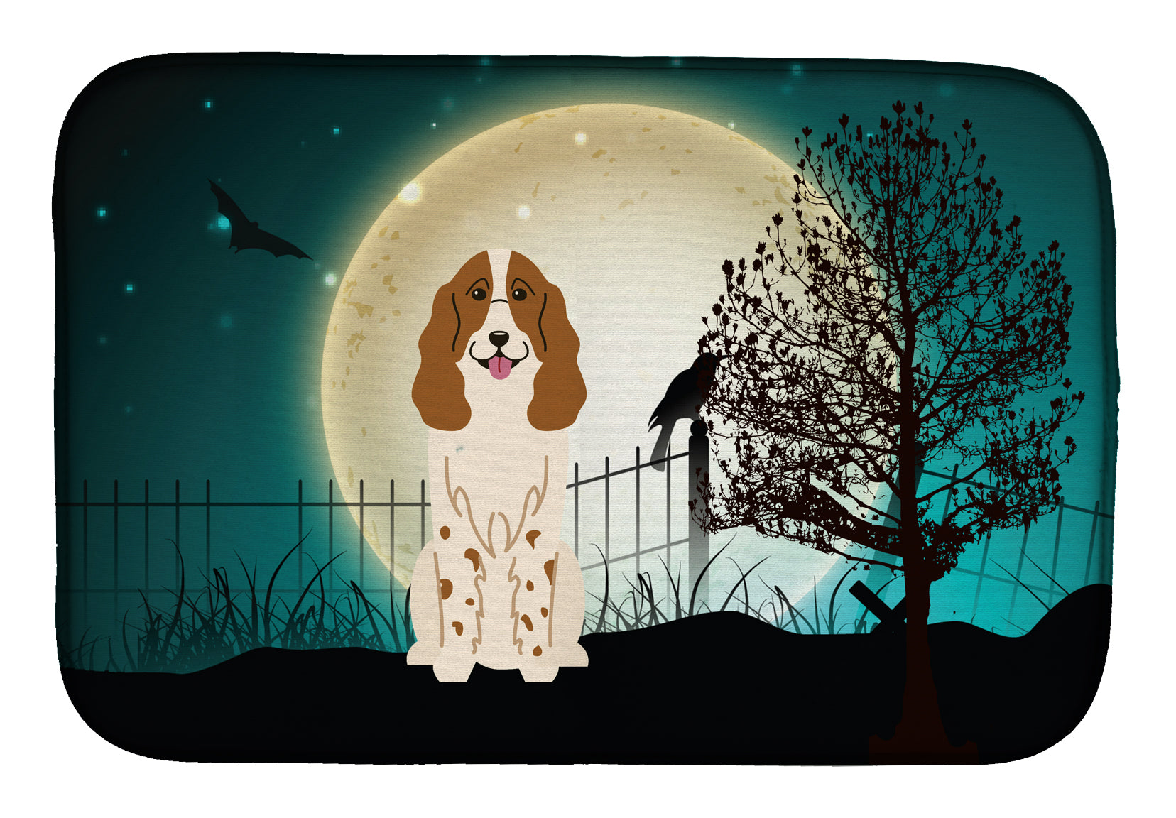 Halloween Scary Russian Spaniel Dish Drying Mat BB2221DDM  the-store.com.