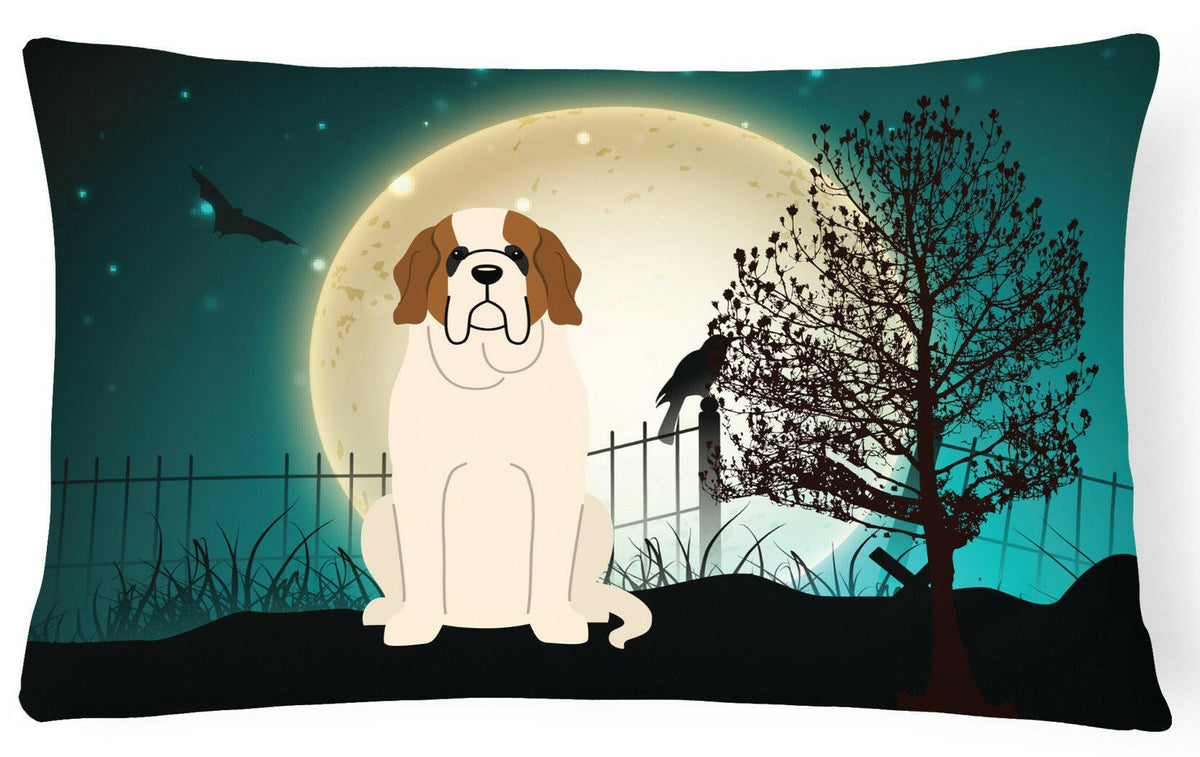 Halloween Scary Saint Bernard Canvas Fabric Decorative Pillow BB2225PW1216 by Caroline&#39;s Treasures