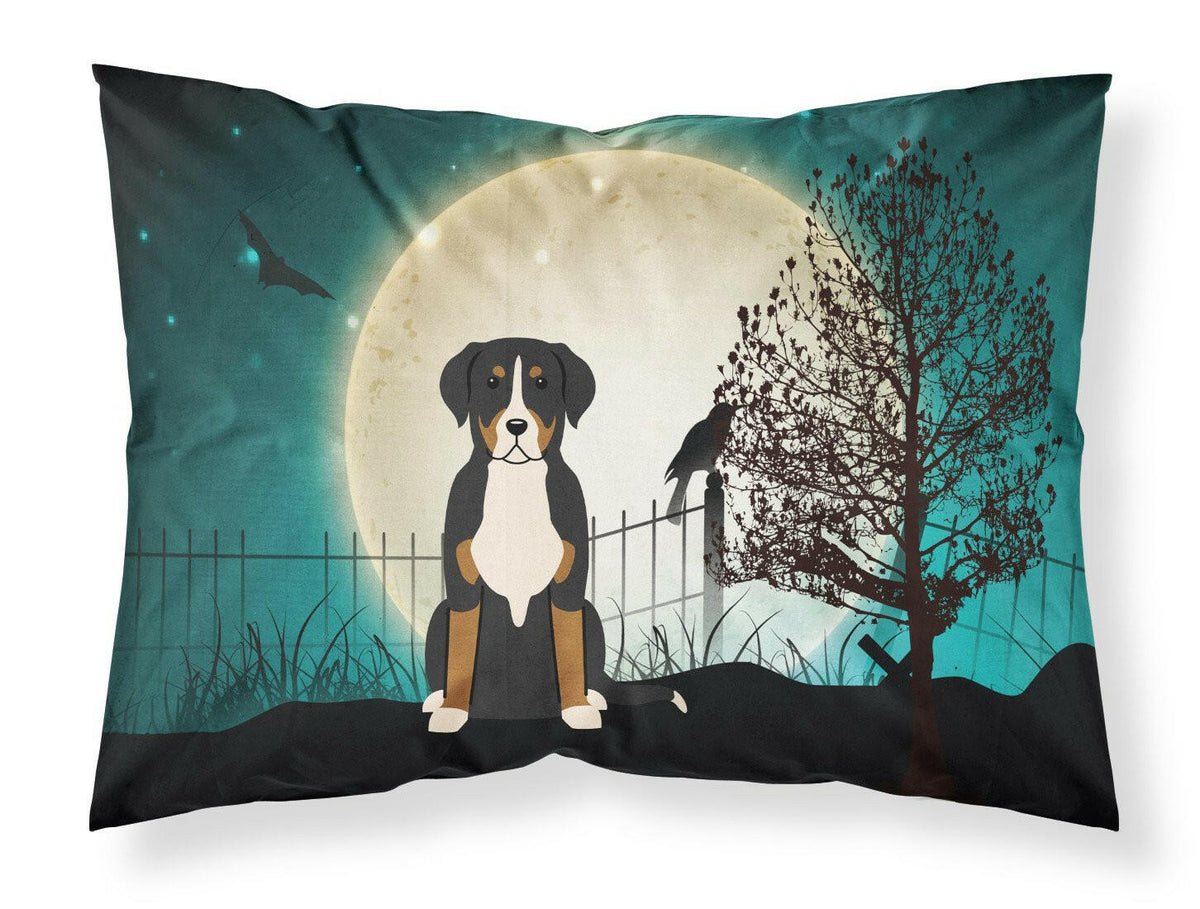 Halloween Scary Greater Swiss Mountain Dog Fabric Standard Pillowcase BB2227PILLOWCASE by Caroline&#39;s Treasures