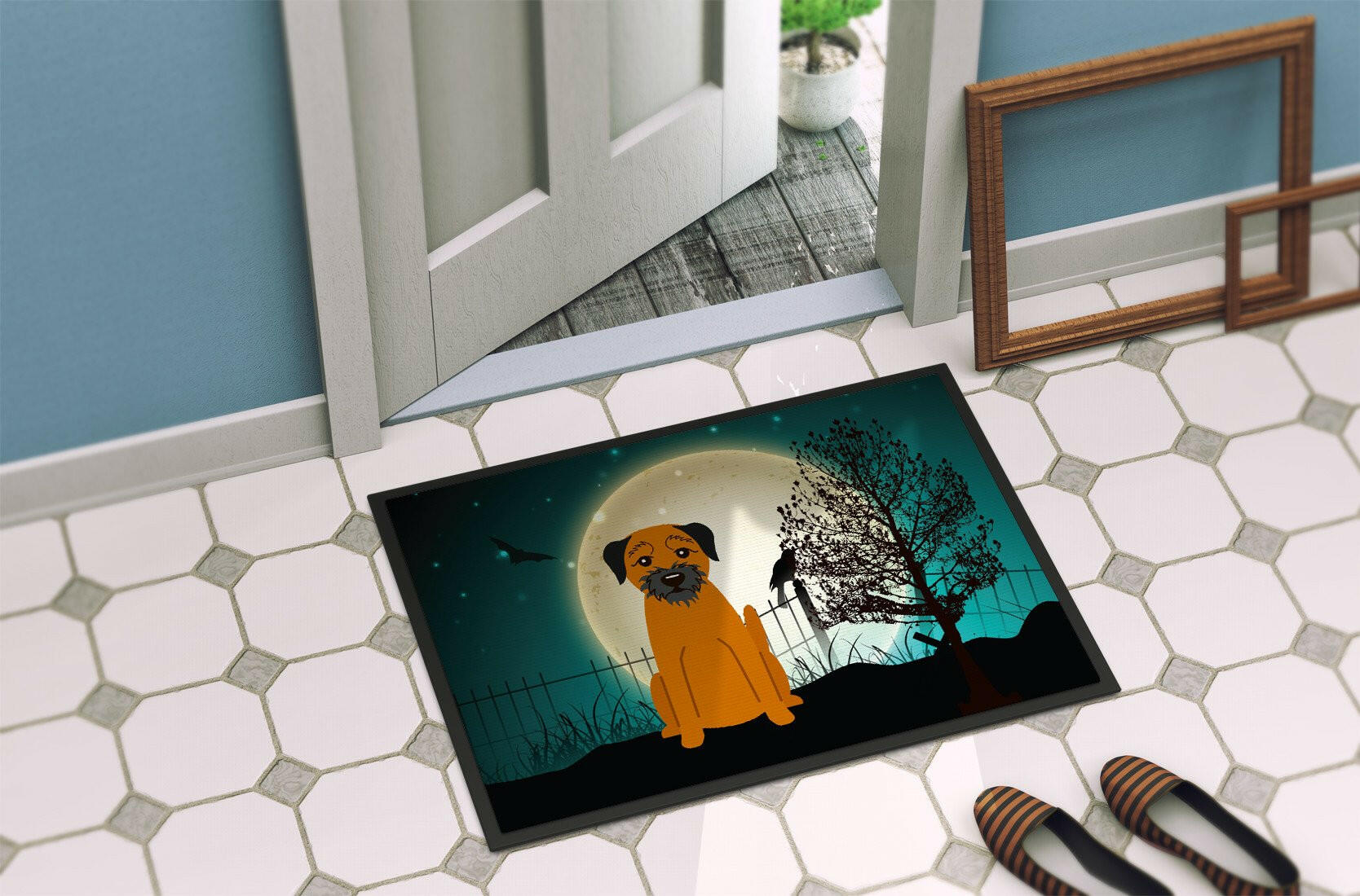 Halloween Scary Border Terrier Indoor or Outdoor Mat 24x36 BB2229JMAT - the-store.com