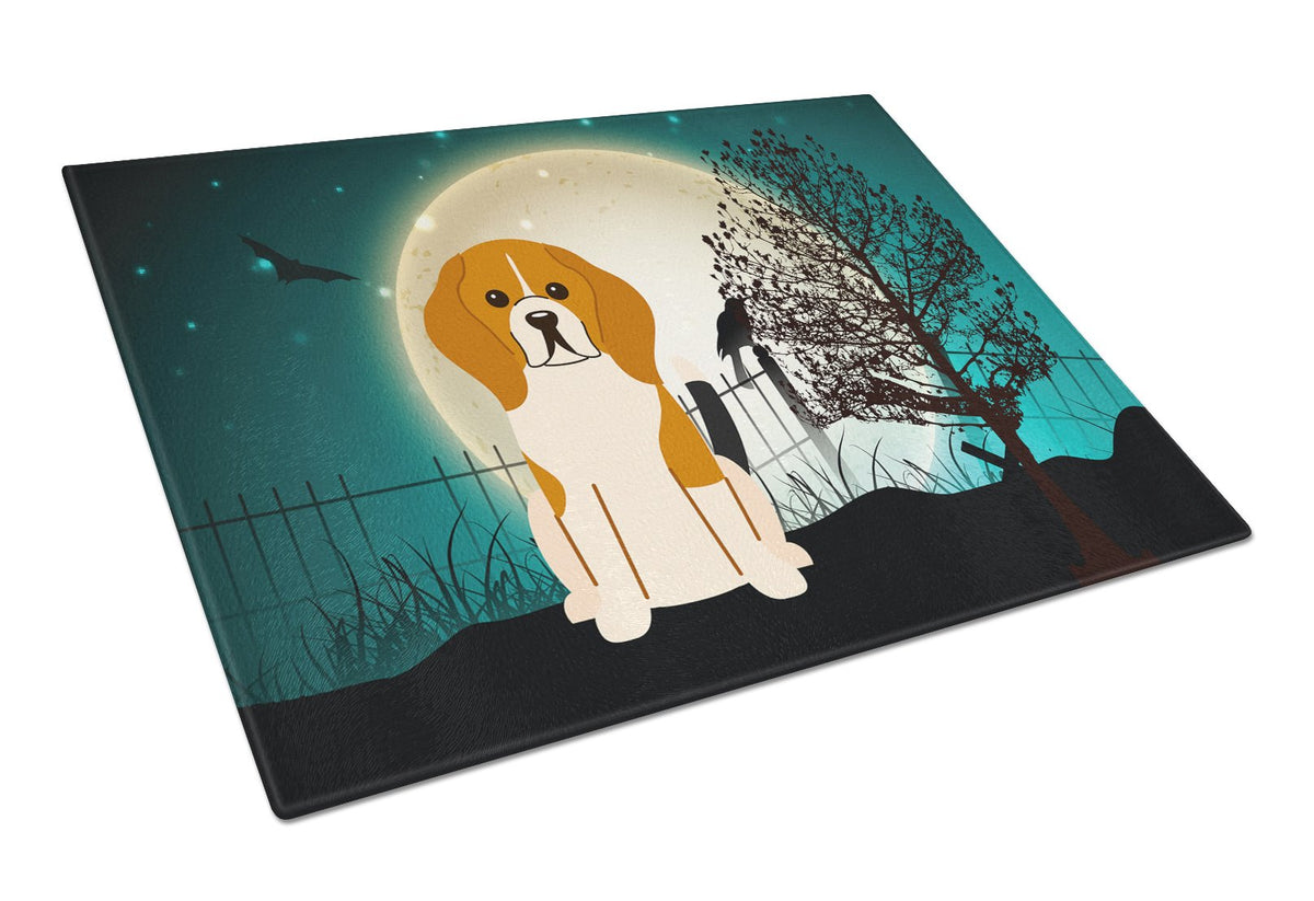 Halloween Scary Beagle Tricolor Glass Cutting Board Large BB2230LCB by Caroline&#39;s Treasures
