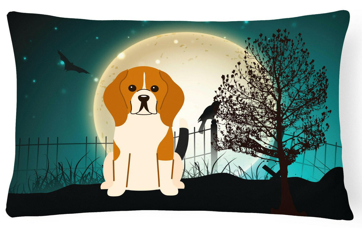Halloween Scary Beagle Tricolor Canvas Fabric Decorative Pillow BB2230PW1216 by Caroline&#39;s Treasures