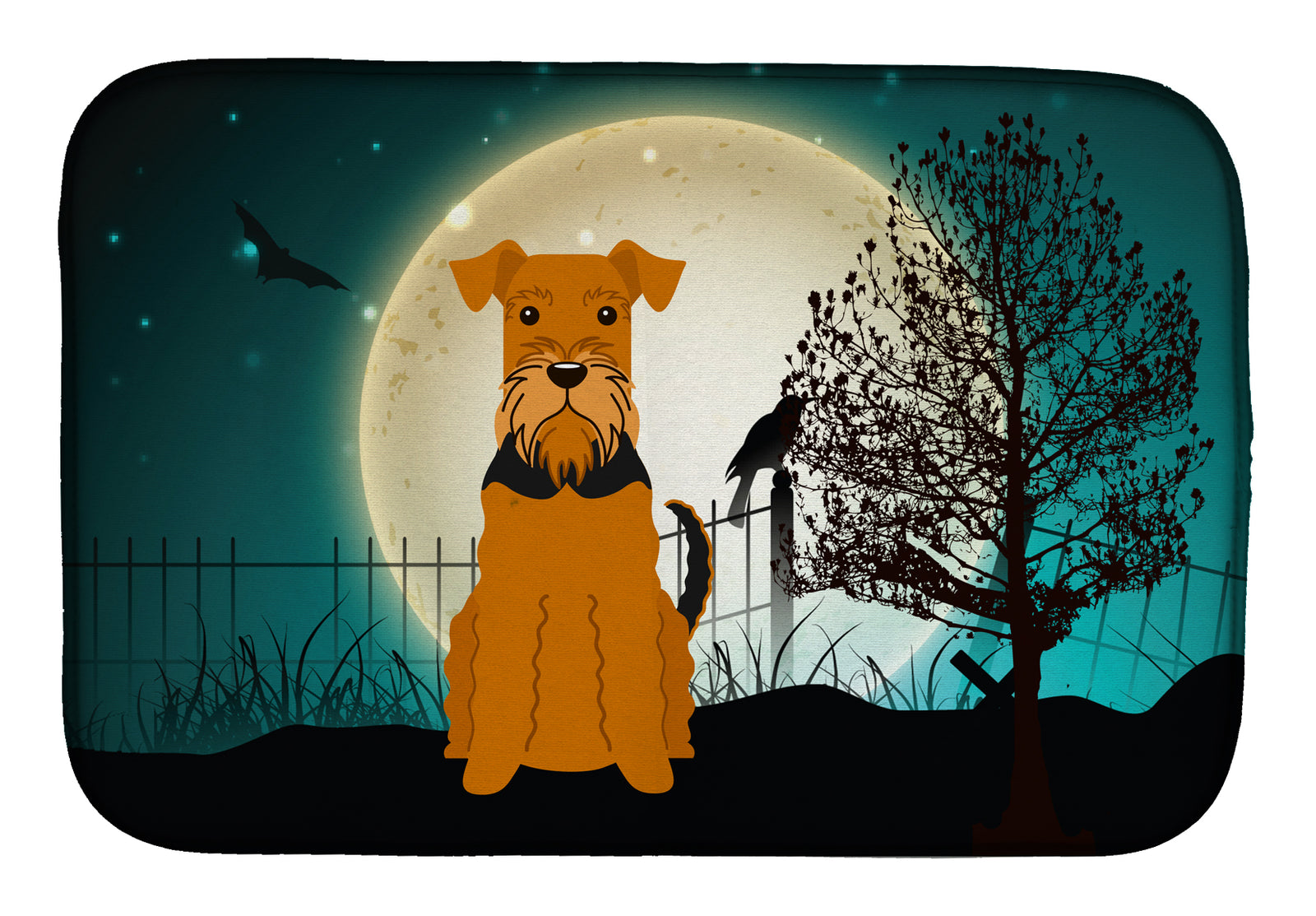 Halloween Scary Airedale Dish Drying Mat BB2231DDM  the-store.com.