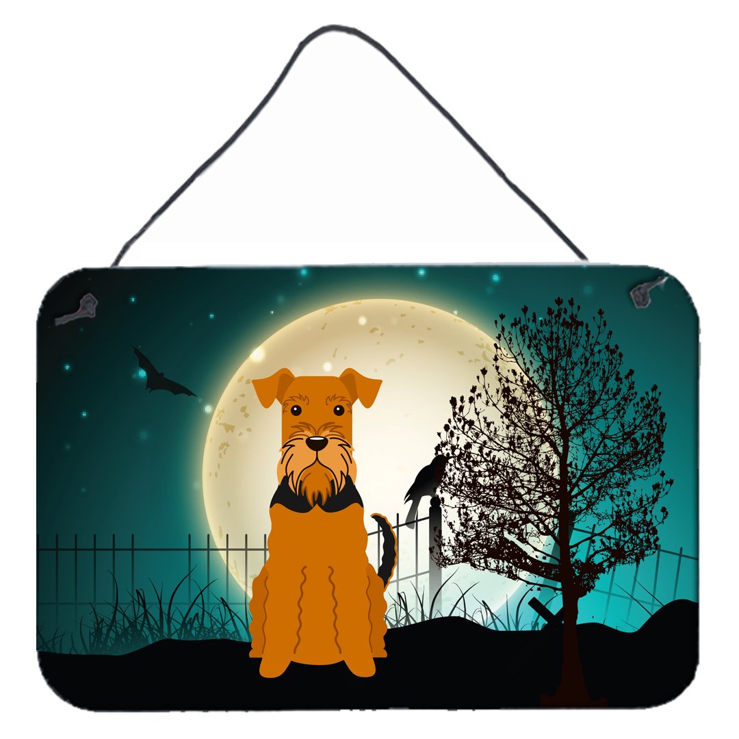Halloween Scary Airedale Wall or Door Hanging Prints BB2231DS812 by Caroline's Treasures
