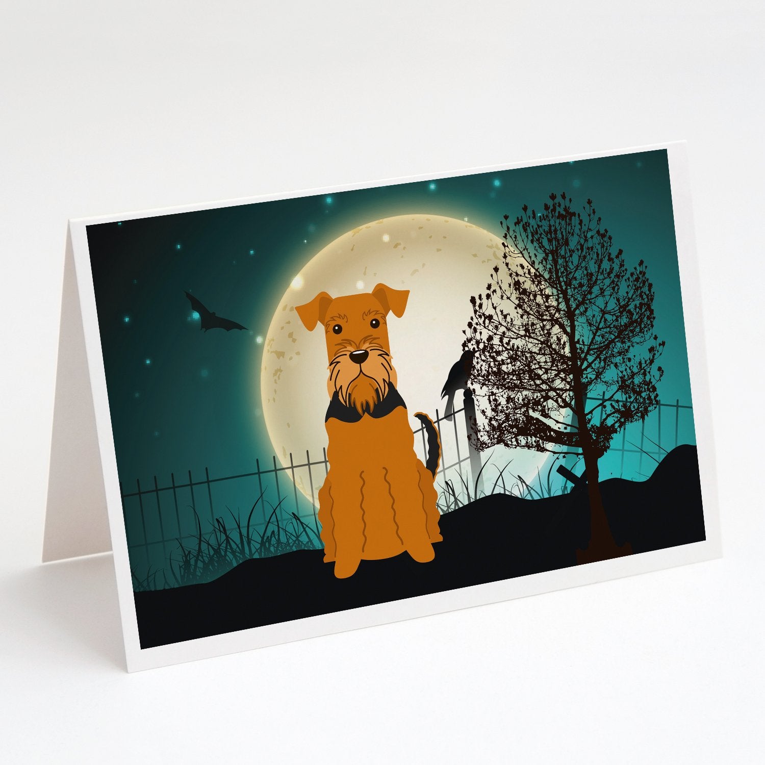 Buy this Halloween Scary Airedale Greeting Cards and Envelopes Pack of 8