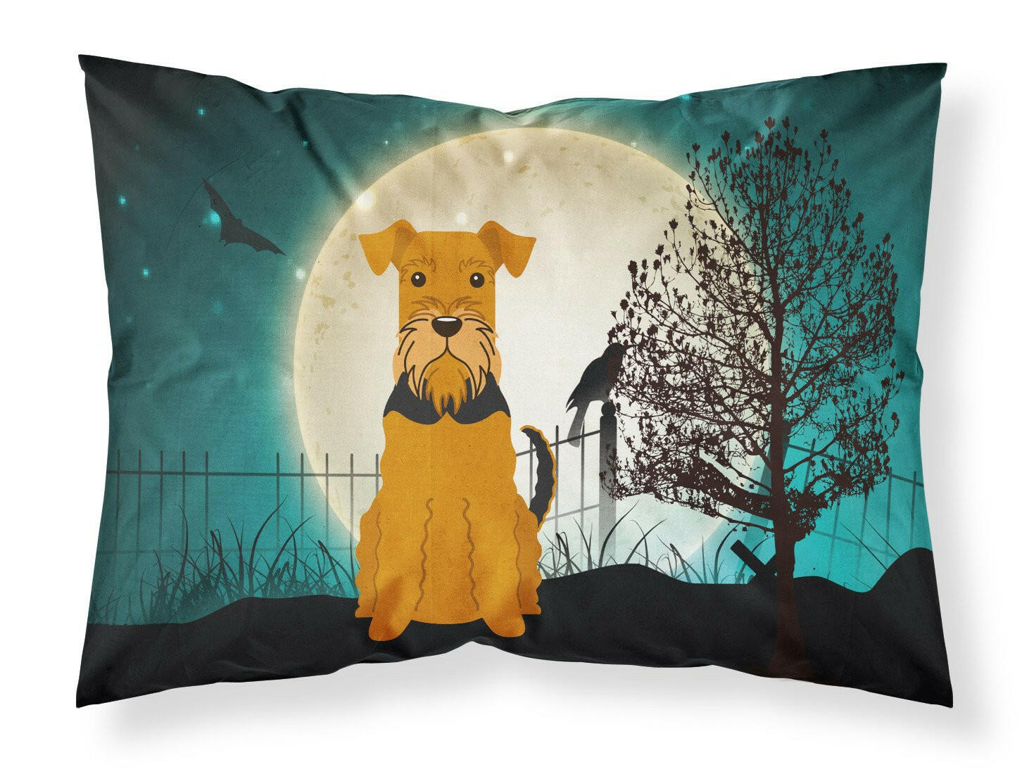 Halloween Scary Airedale Fabric Standard Pillowcase BB2231PILLOWCASE by Caroline's Treasures