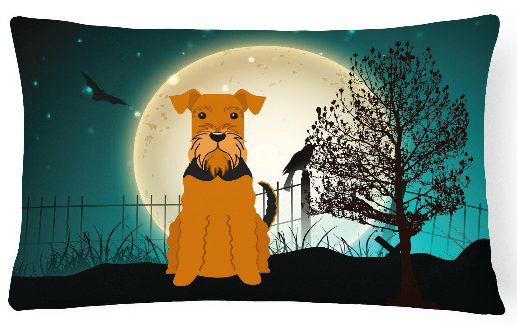 Halloween Scary Airedale Canvas Fabric Decorative Pillow BB2231PW1216 by Caroline's Treasures