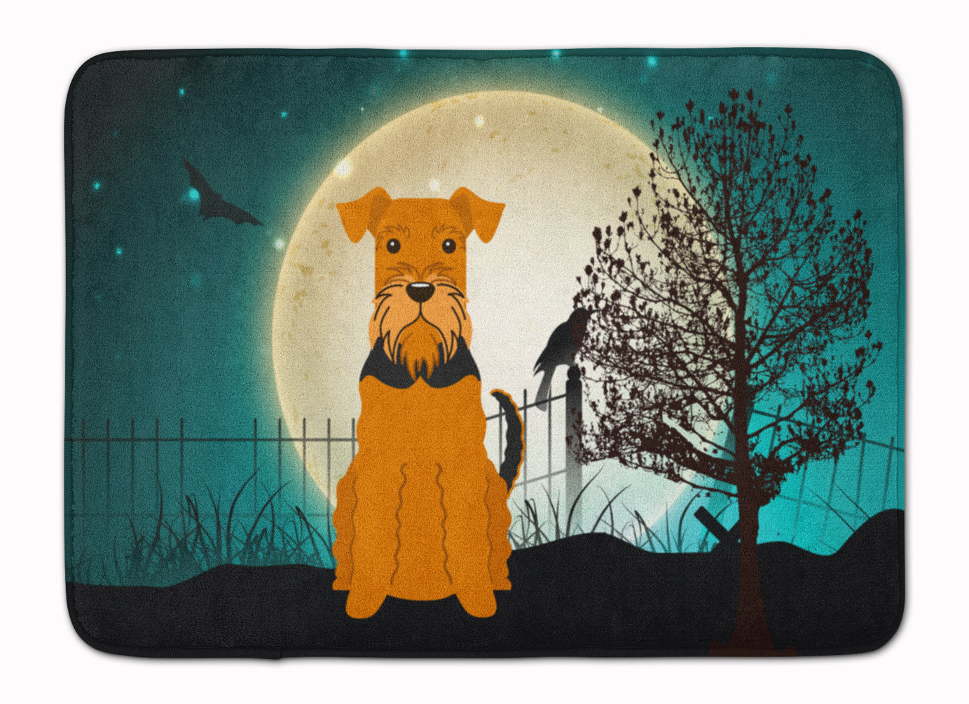Halloween Scary Airedale Machine Washable Memory Foam Mat BB2231RUG - the-store.com