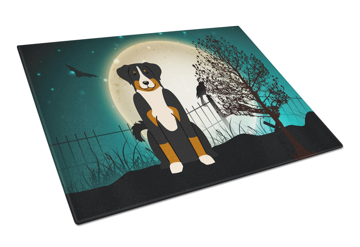 Caroline's Treasures Halloween Scary Appenzeller Sennenhund Glass Cutting Boards – Durable, Decorative Kitchen Art Large BB2233LCB