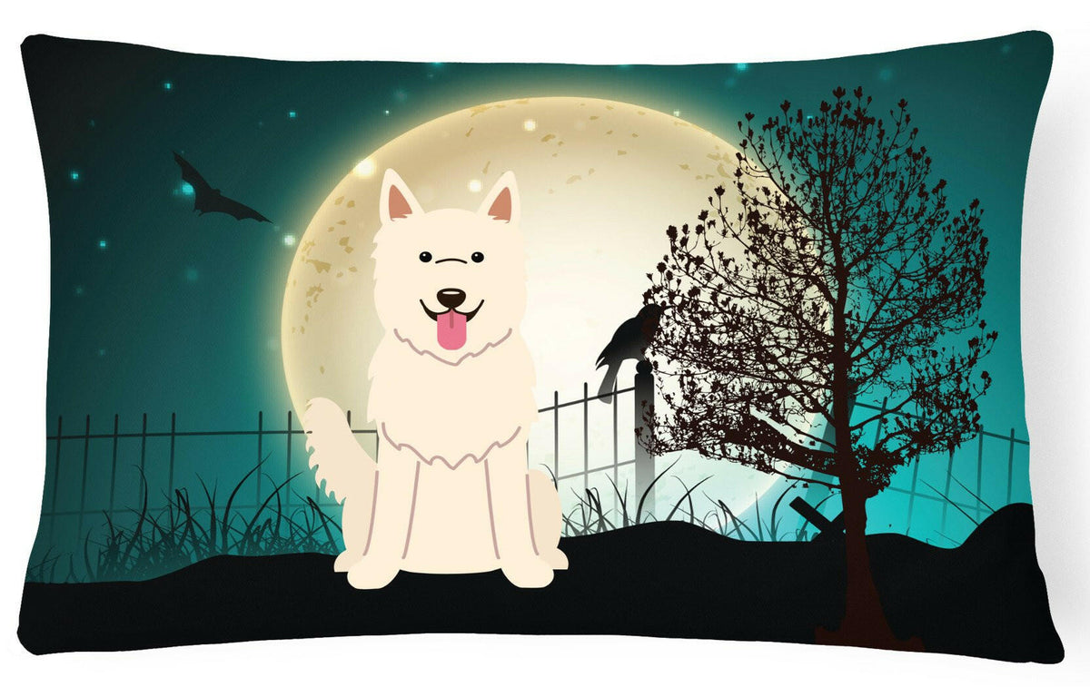 Halloween Scary White German Shepherd Canvas Fabric Decorative Pillow BB2235PW1216 by Caroline&#39;s Treasures