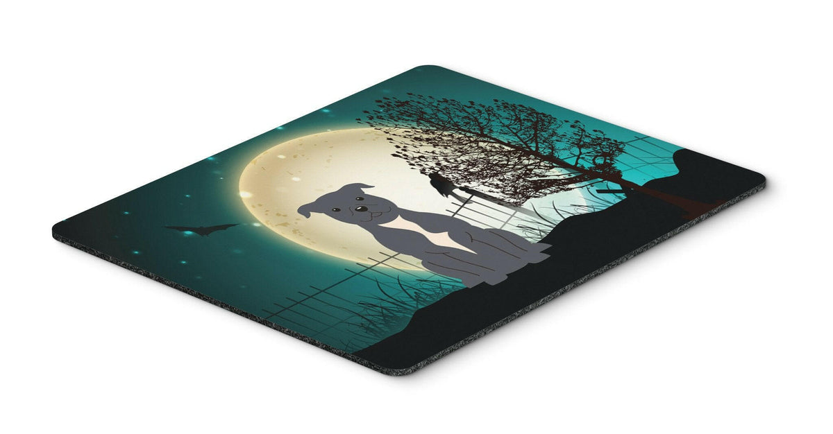 Halloween Scary Staffordshire Bull Terrier Blue Mouse Pad, Hot Pad or Trivet BB2236MP by Caroline&#39;s Treasures