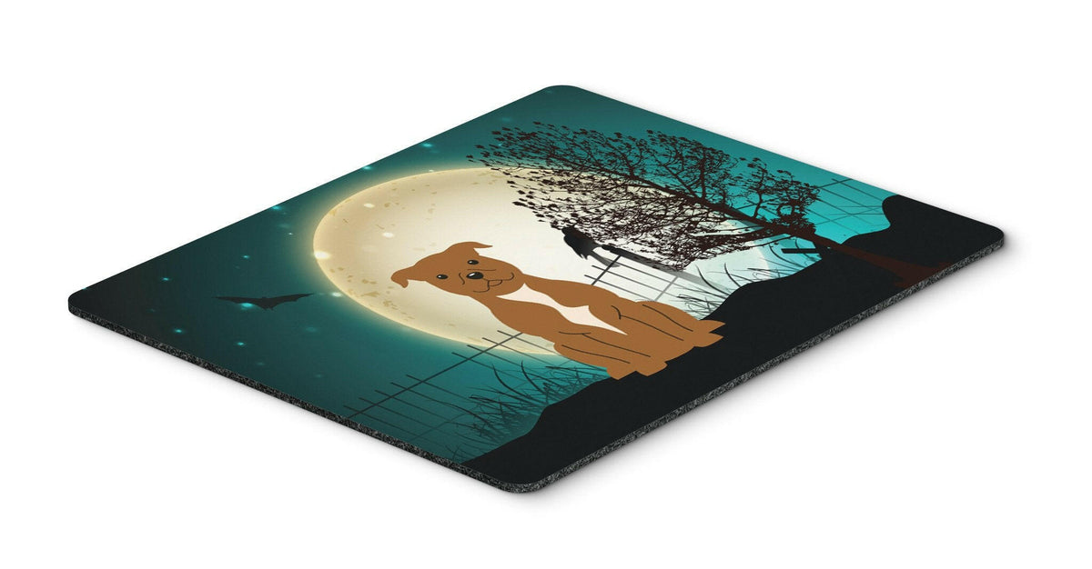 Halloween Scary Staffordshire Bull Terrier Brown Mouse Pad, Hot Pad or Trivet BB2237MP by Caroline&#39;s Treasures