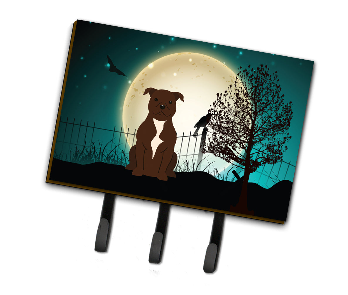 Halloween Scary Staffordshire Bull Terrier Chocolate Leash or Key Holder BB2238TH68