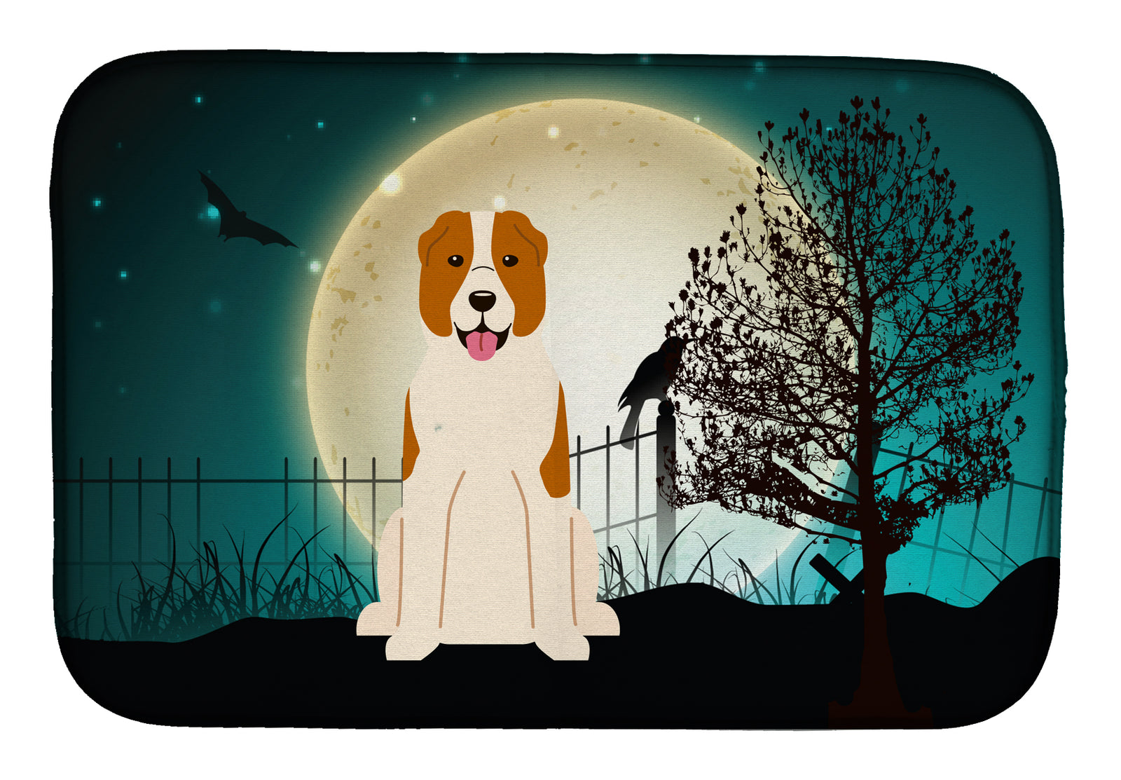 Halloween Scary Central Asian Shepherd Dog Dish Drying Mat BB2239DDM  the-store.com.