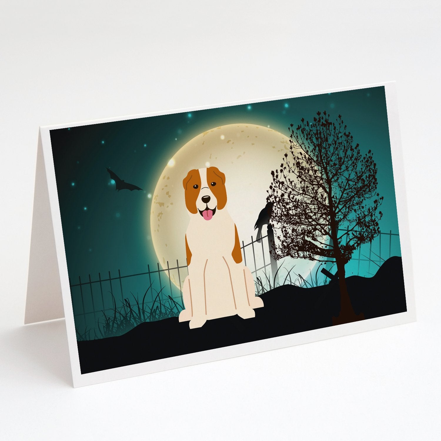 Buy this Halloween Scary Central Asian Shepherd Dog Greeting Cards and Envelopes Pack of 8