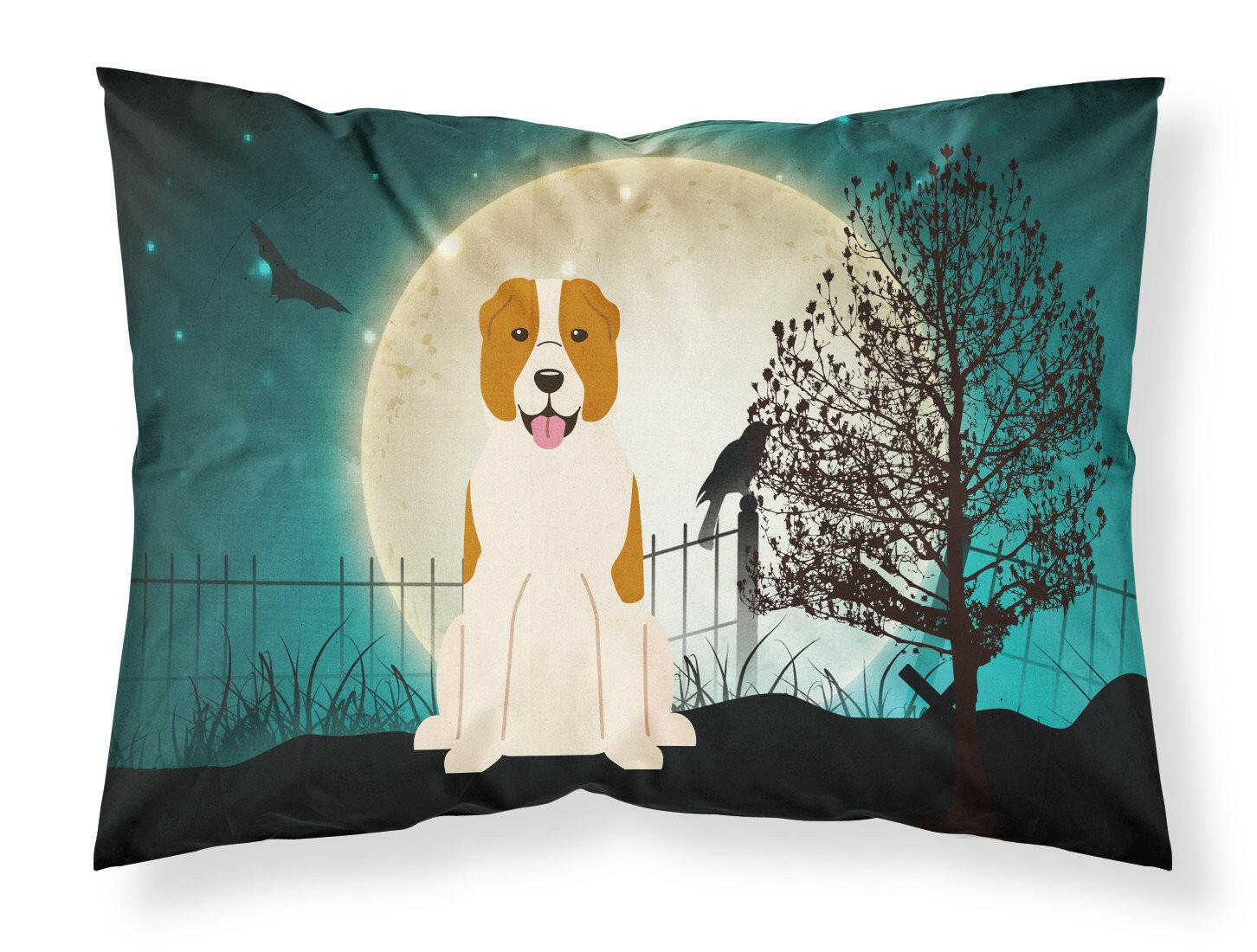 Halloween Scary Central Asian Shepherd Dog Fabric Standard Pillowcase BB2239PILLOWCASE by Caroline's Treasures