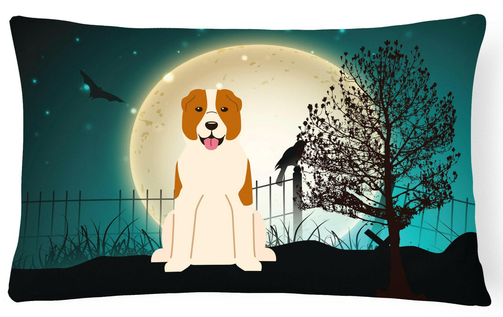Halloween Scary Central Asian Shepherd Dog Canvas Fabric Decorative Pillow BB2239PW1216 by Caroline's Treasures