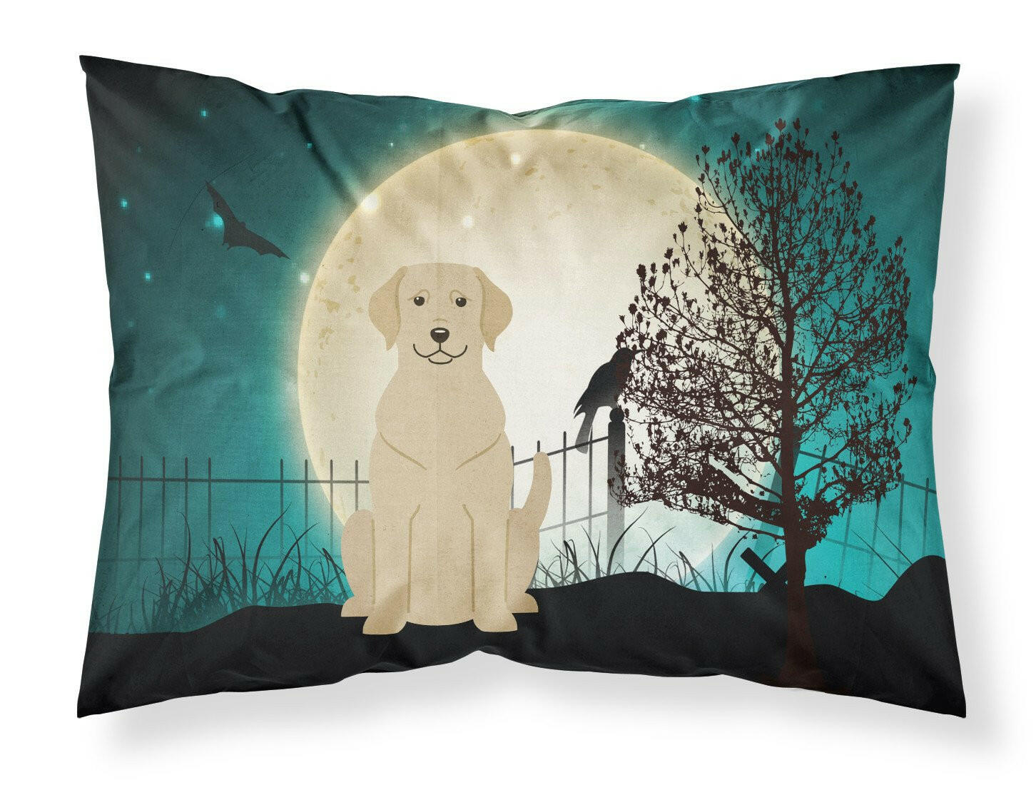 Halloween Scary Yellow Labrador Fabric Standard Pillowcase BB2245PILLOWCASE by Caroline's Treasures