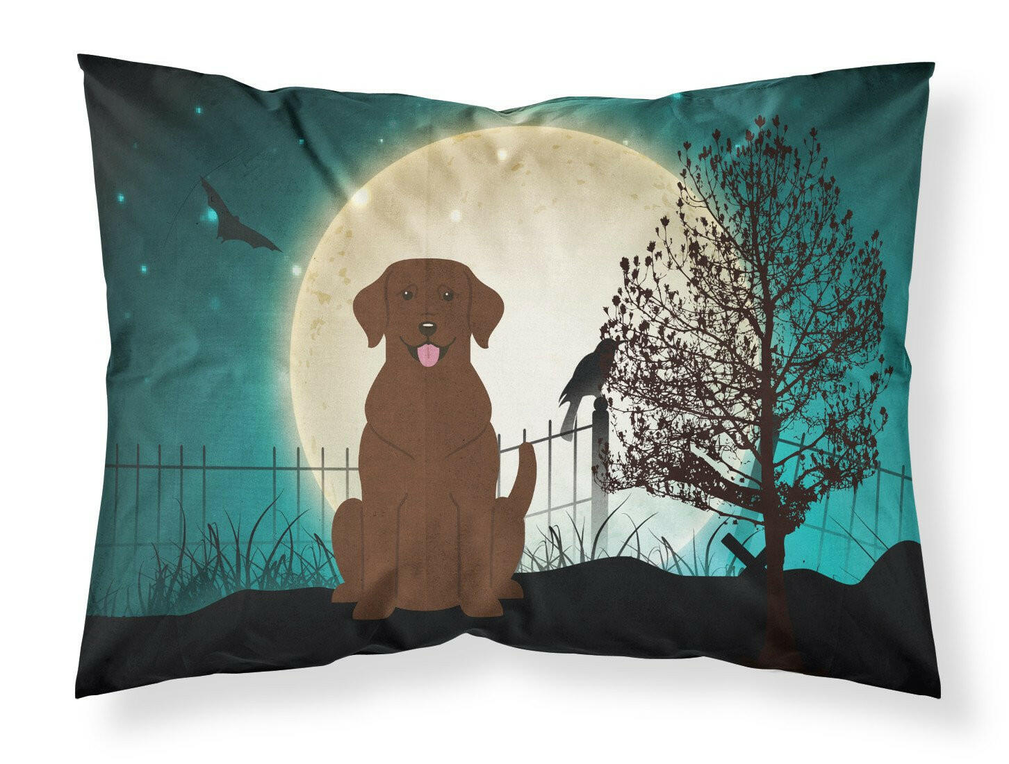 Halloween Scary Chocolate Labrador Fabric Standard Pillowcase BB2246PILLOWCASE by Caroline's Treasures