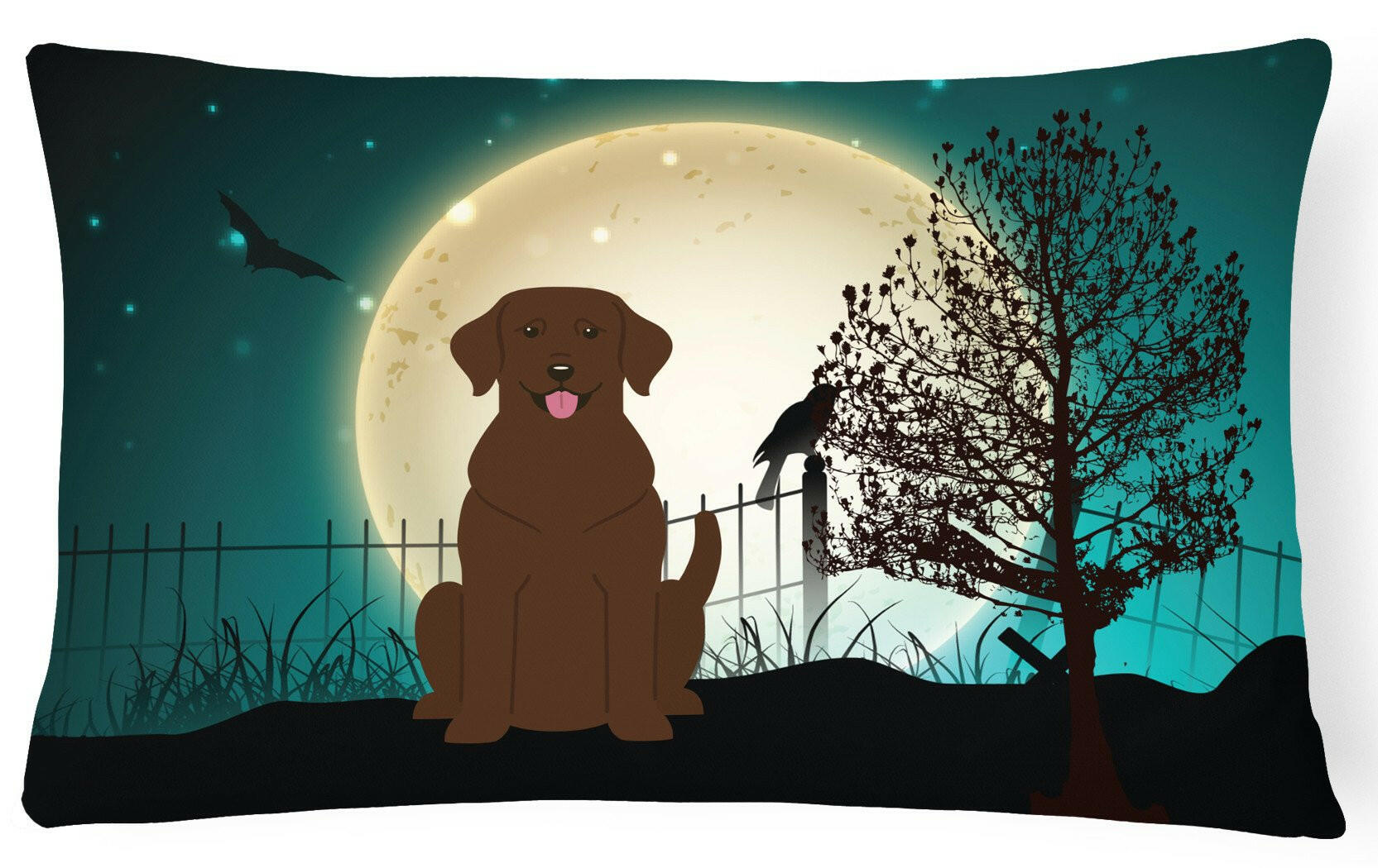 Halloween Scary Chocolate Labrador Canvas Fabric Decorative Pillow BB2246PW1216 by Caroline's Treasures