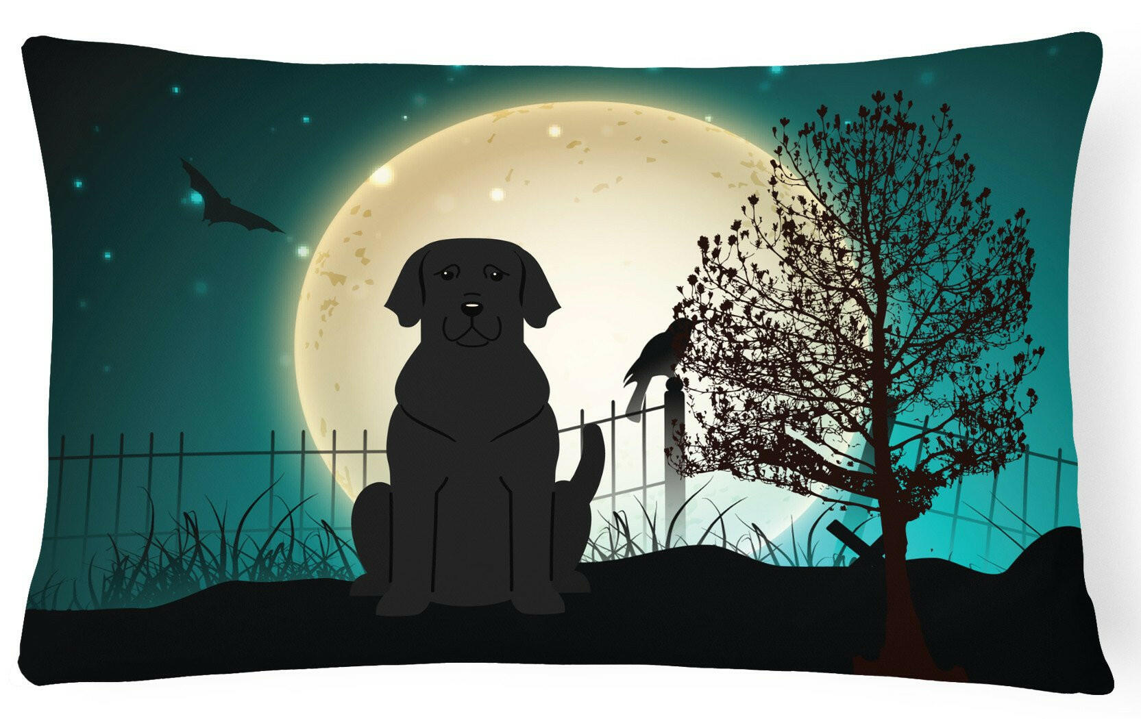 Halloween Scary Black Labrador Canvas Fabric Decorative Pillow BB2247PW1216 by Caroline's Treasures
