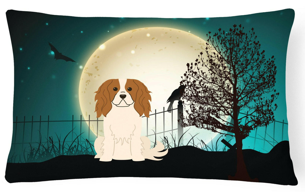 Halloween Scary Cavalier Spaniel Canvas Fabric Decorative Pillow BB2248PW1216 by Caroline&#39;s Treasures