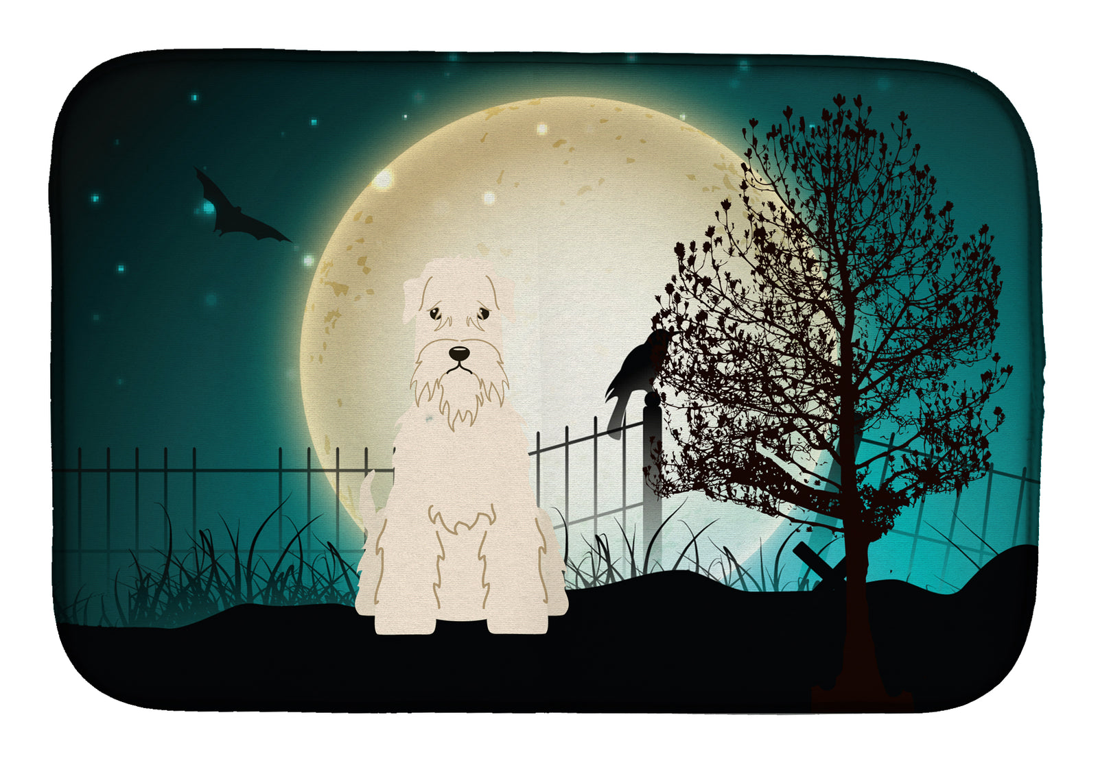 Halloween Scary Soft Coated Wheaten Terrier Dish Drying Mat BB2251DDM  the-store.com.