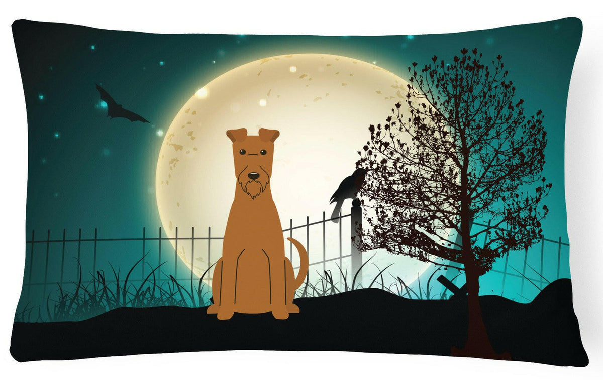 Halloween Scary Irish Terrier Canvas Fabric Decorative Pillow BB2252PW1216 by Caroline&#39;s Treasures