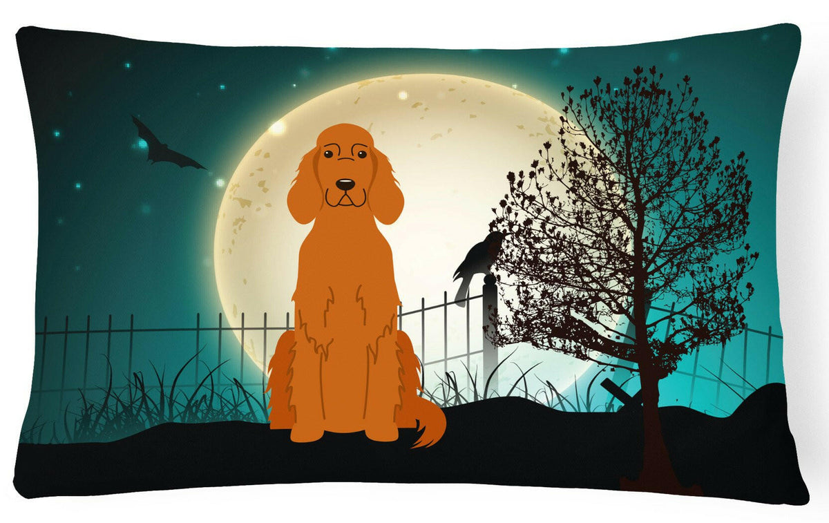 Halloween Scary Irish Setter Canvas Fabric Decorative Pillow BB2254PW1216 by Caroline&#39;s Treasures