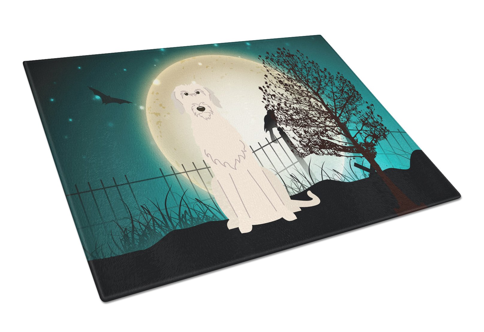 Halloween Scary Irish Wolfhound Glass Cutting Board Large BB2255LCB by Caroline's Treasures
