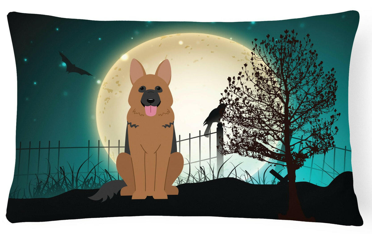 Halloween Scary German Shepherd Canvas Fabric Decorative Pillow BB2257PW1216 by Caroline&#39;s Treasures