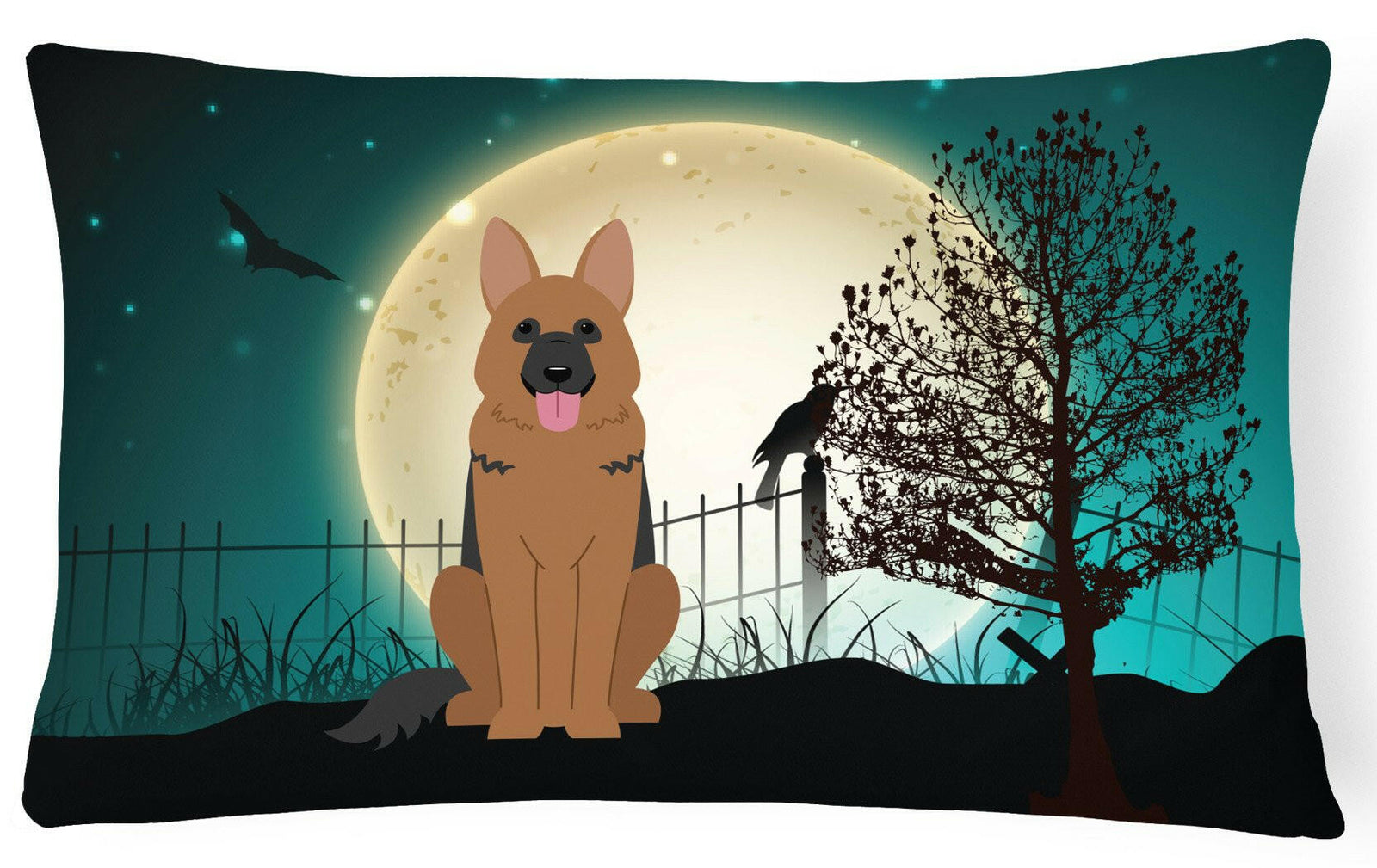 Halloween Scary German Shepherd Canvas Fabric Decorative Pillow BB2257PW1216 by Caroline's Treasures