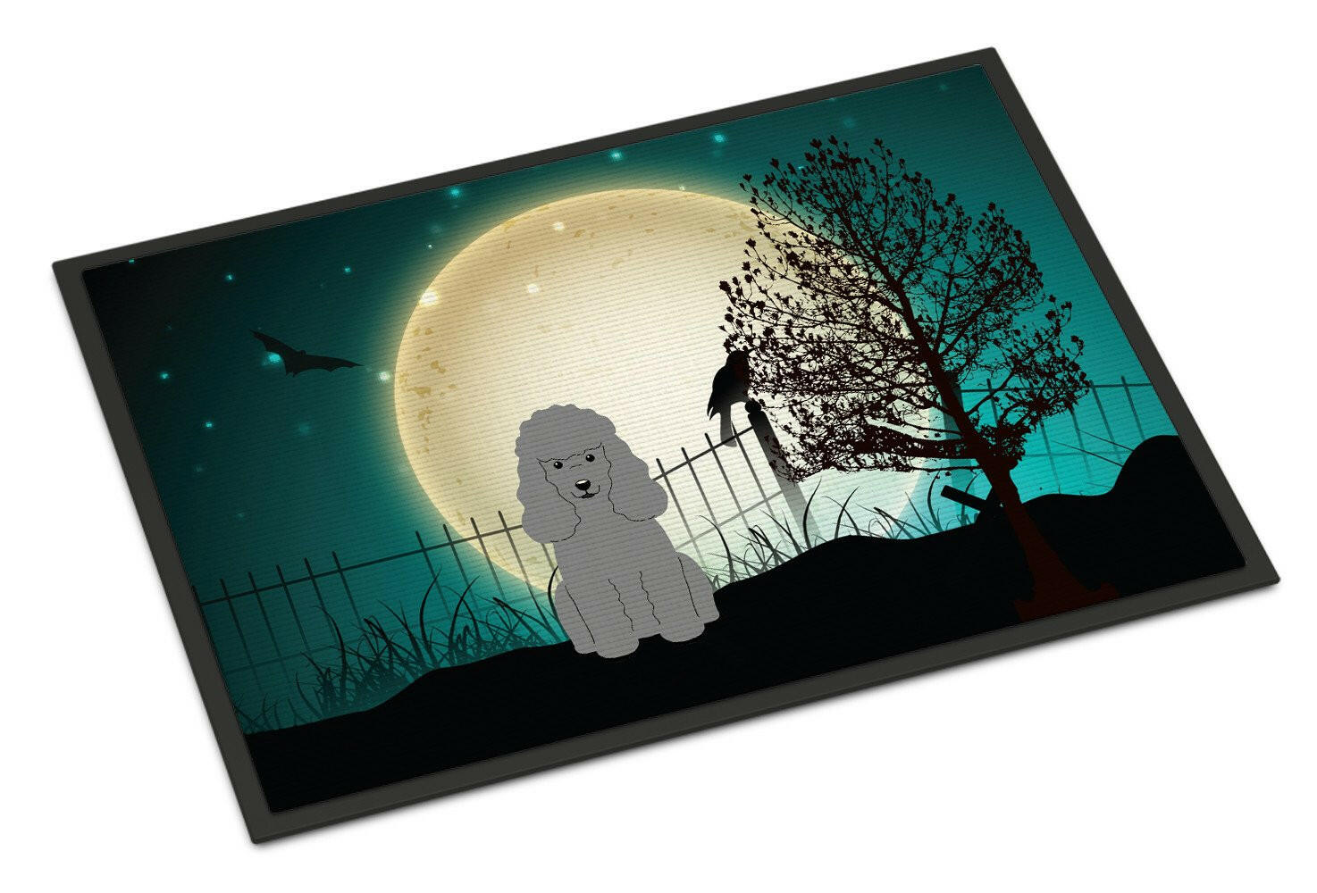 Halloween Scary Poodle Silver Indoor or Outdoor Mat 18x27 BB2258MAT - the-store.com