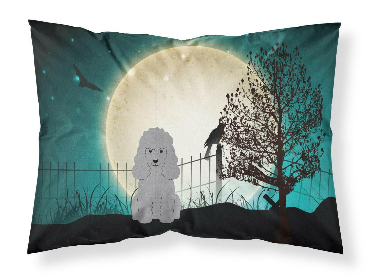 Halloween Scary Poodle Silver Fabric Standard Pillowcase BB2258PILLOWCASE by Caroline's Treasures